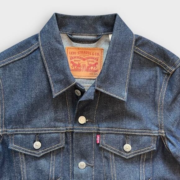 Levi’s Denim Classic Trucker Jean Jacket Dark Wash Women's siz XS - Picture 7 of 11